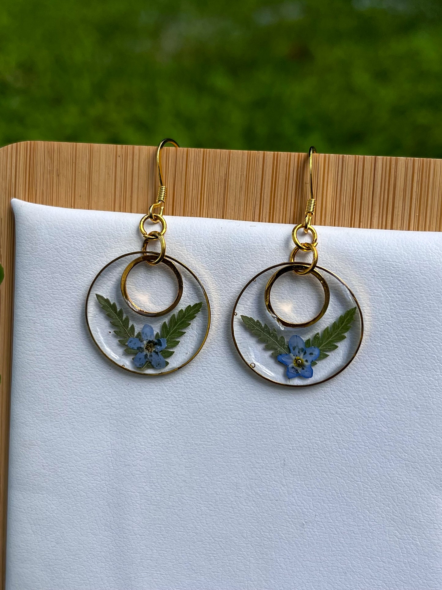 Forget Me Not & Fern Earrings